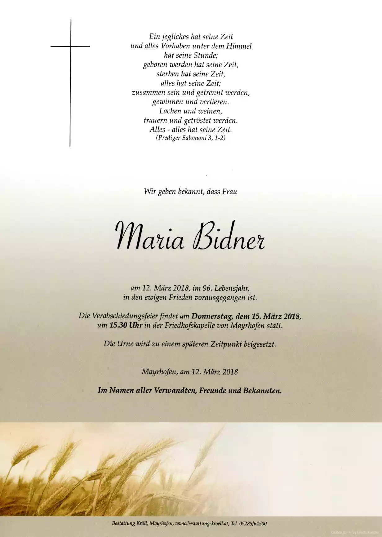 Parte von Maria Bidner